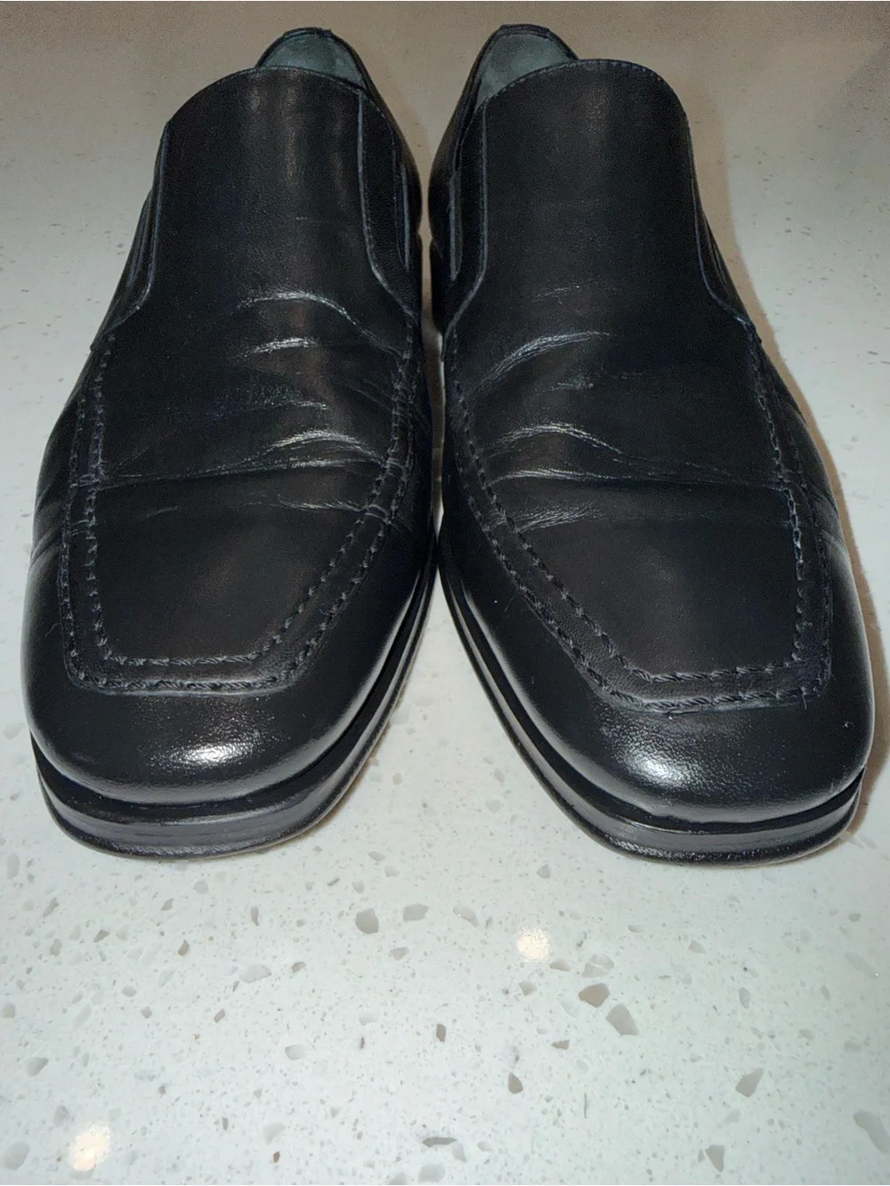 Bruno Magli Black Leather Slip-On Loafers